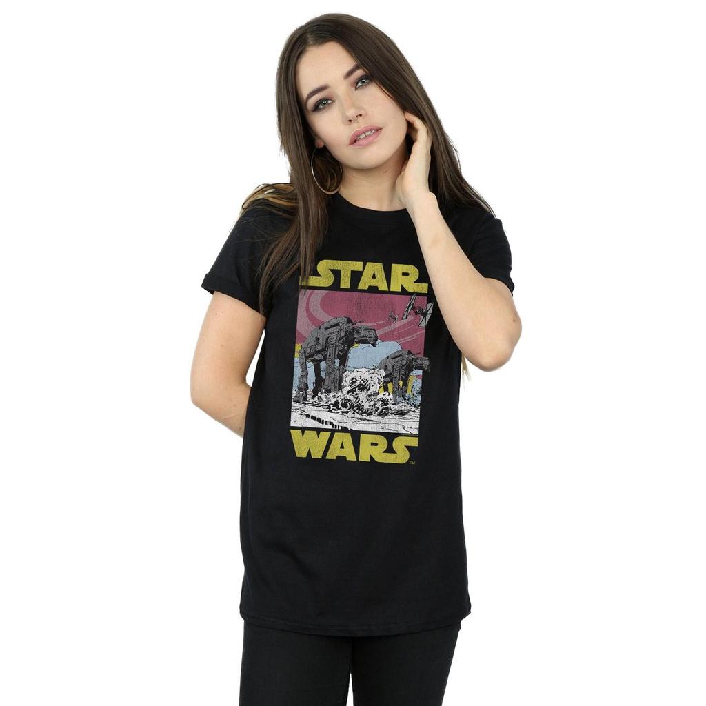 Star Wars Womens/Ladies The Last Jedi AT-AT Cotton Boyfriend T-Shirt