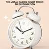 Mini 3.8 Inch Extra-Loud Alarm Clock For Deep Sleeper Soft Night Light Wake Up Twin-Bell Table Clock For Perfect Students