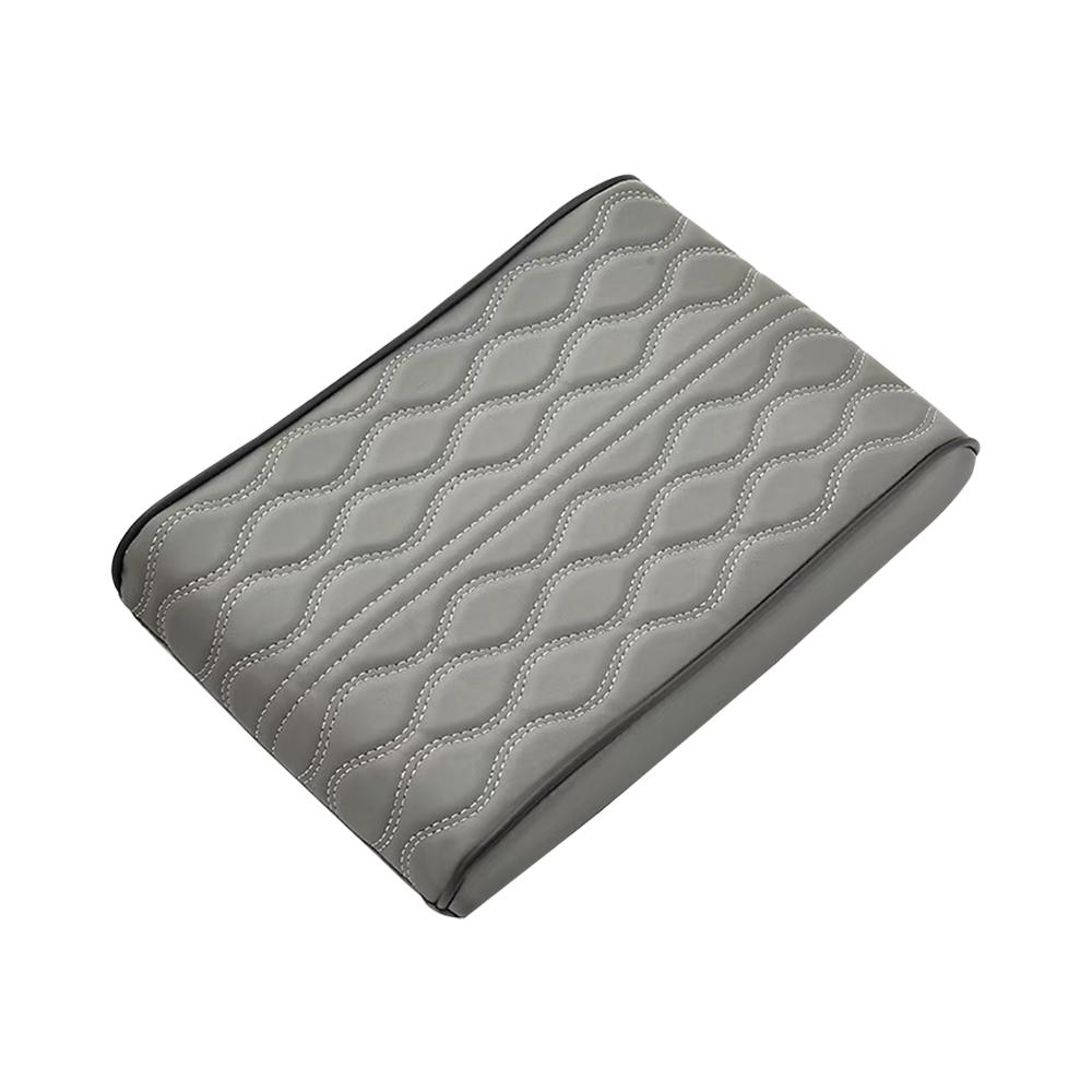 Auto Armrests Storage Box Cover Pad Wave Embroider PU Leather Car Armrest Mat Center Console Arm Rest Protection Cushion