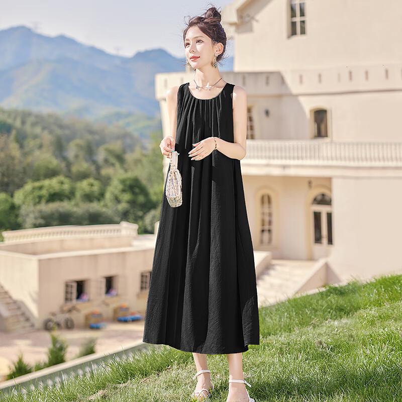 Sibsyl Sleeveless Pleated A-Line Midi Dress