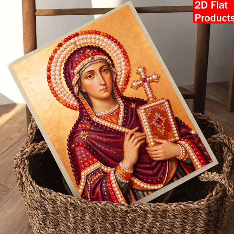 DIY 3D Pearl Diamond Painting Art Set Virgin Mary Religious Icon Home Decor Art Set Wall Art