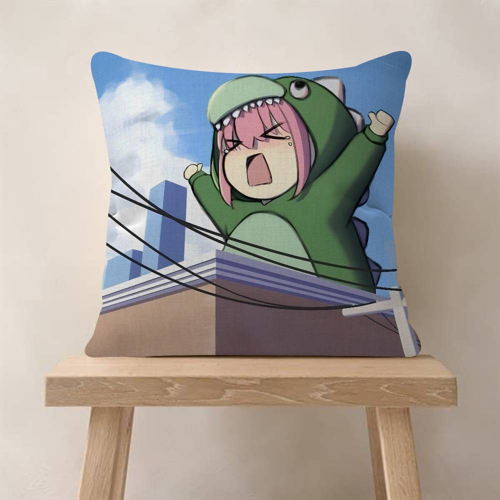 Cute Bocchi The Rock Office Cushion Pillowcase Car Cushion Cover45X45Cm Lumbar Pillowcase Sofa Pillowcover