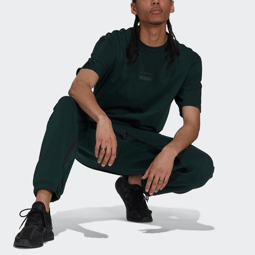 Adidas Originals Trefoil R.Y.V. Logo Tee Loose Fit Sports Crew Neck Short Sleeve Unisex Tops Dark-Green H11497