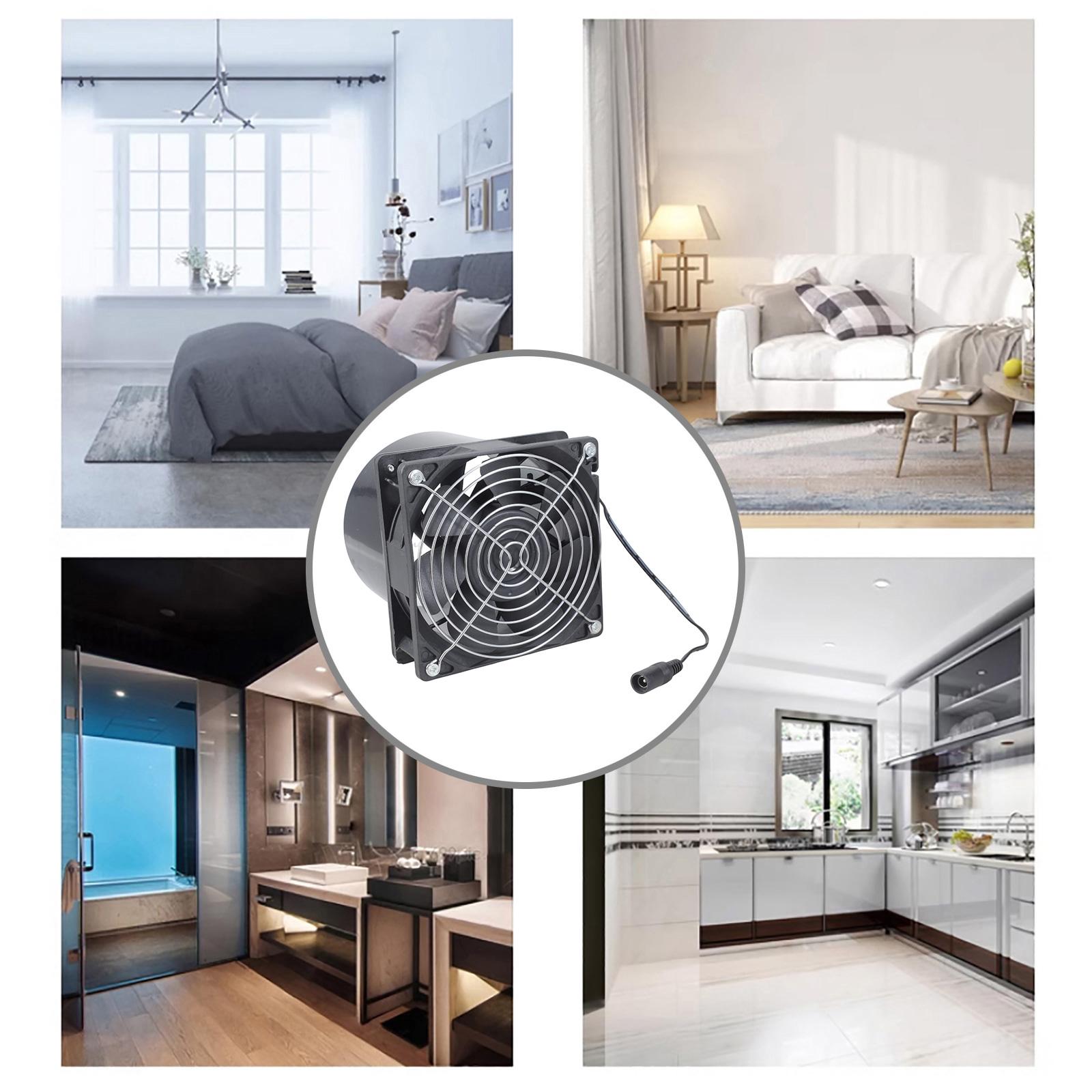 12V Adjustable Speed Axial Exhaust Fan 120mm High Airflow 7000RPM for DIY Ventilation Projects Includes 3  Duct Plate Kit