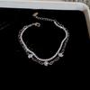 18K Gold Plated Zircon Flower Double Layer Bracelet - Vintage, Luxurious, and Versatile Women's Jewelry