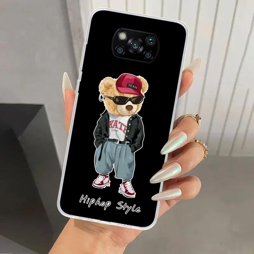 Fashion Brand Bear Phone Case for Xiaomi Poco X5 X6 X7 Pro F7 Ultra M7 Redmi 15 15C 13 13C 12 12C 10 10A 10C 9 9A 9C 9T Shell Po