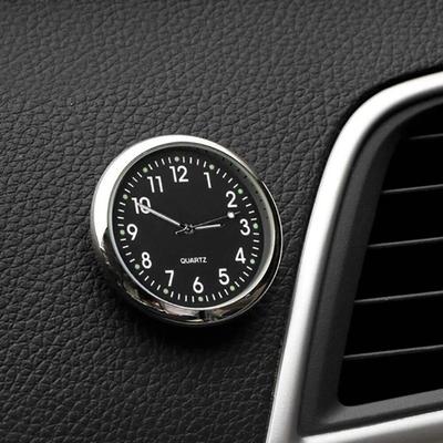 Mini Luminous Car Clock Automobiles Internal Stick-On Digital Watch Auto Quartz Clock 40mm Motorcycle Clock Car Ornament