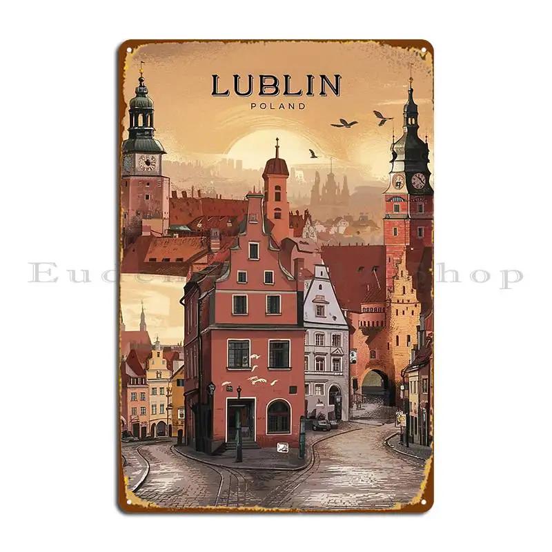 Lublin Poland Metal Plaque Poster Club Living Room Designing Pub Decoration Tin Sign Poster 20x30cm(7.8x11.8inch)