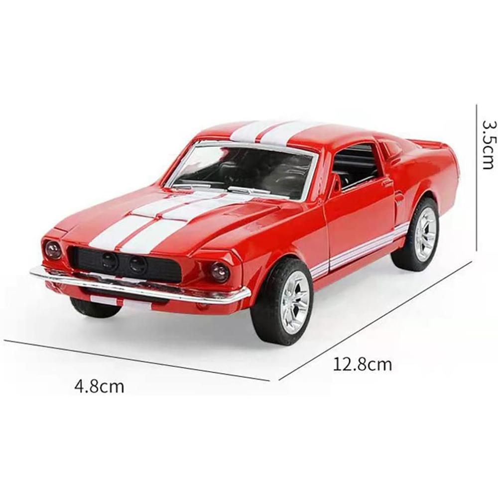 1/32 Scale Toy Car Model for Ford Mustang Vintage Alloy Diecast Car Model Classic Pull Back Car Replica for Kids Gift