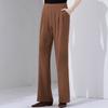 Simple and neat pleated design pants for women in summer, slim and high waisted versatile casual pants