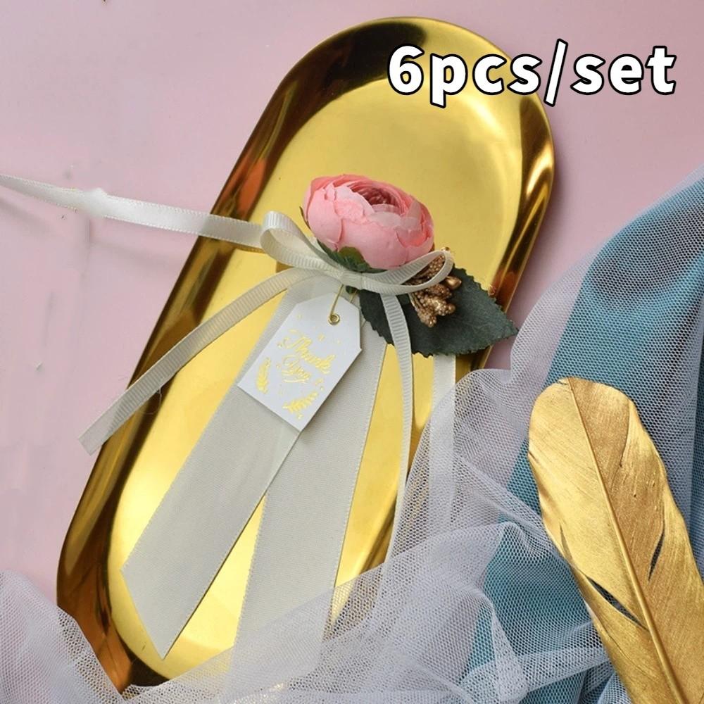 

6pcs Rustic Style Gift Box Decor Realistic Candy Box Flower Wedding Car Flowers Car Decoration Style 4