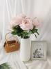 9 cabeças de flores artificiais de rosas, arranjo de buquê de rosas falsas, buquê de seda, flores falsas para decoração de festa de casamento em casa, escritório