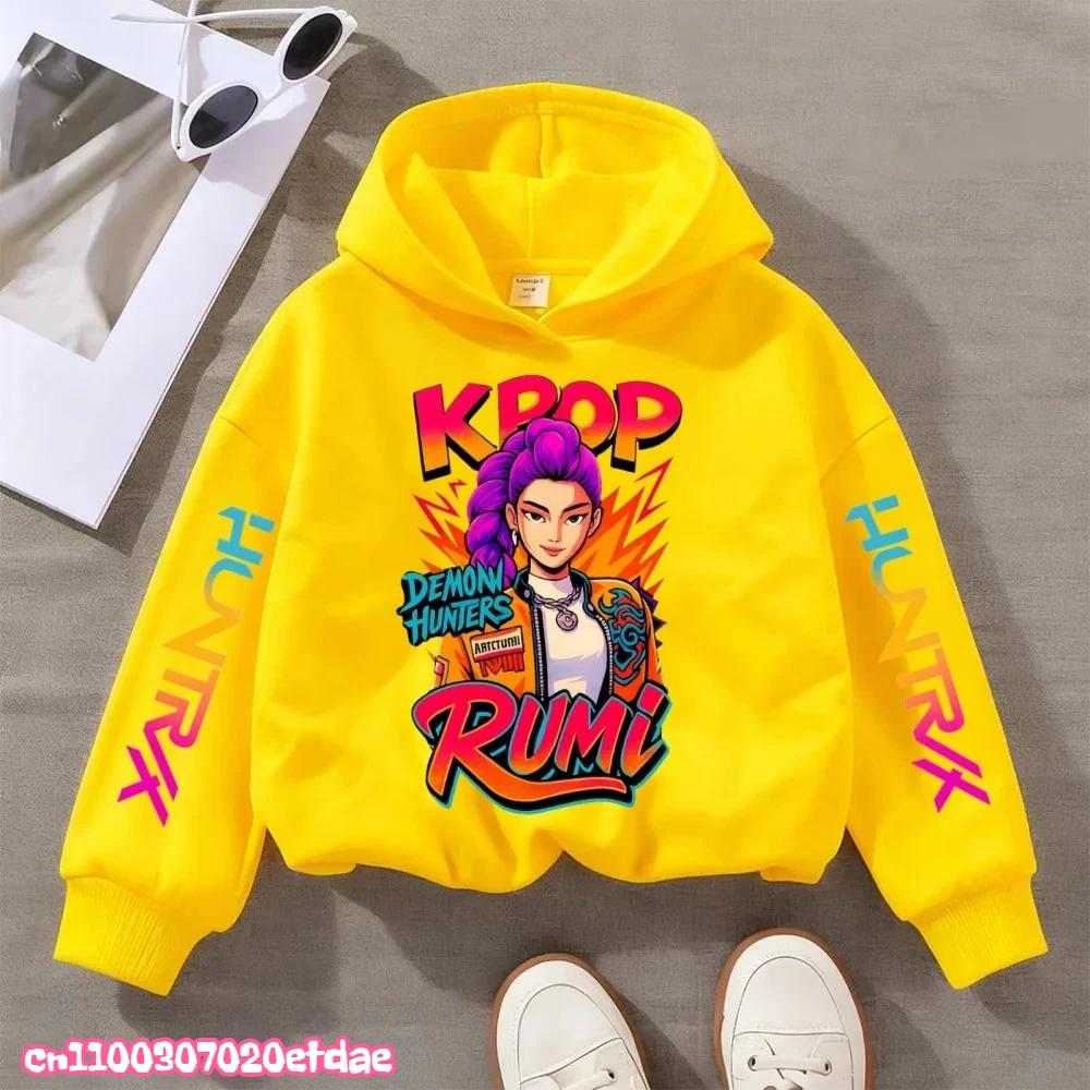 2025 Anime K-Pop Girl Witch Hunter Hoodie Harajuku Hip Hoodie Boy Kids Letter Print Sportswear Fashion