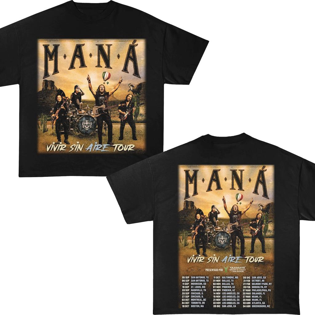Mana Band Tour 2025 T-Shirt, Maná Vivir Sin Aire Tour 2025 T-Shirt, Latin Rock Mana Shirt, Maná Fan Gift, Mana Merch, Graphic Mana Shirt