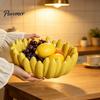 Kitchen Countertop Organizer Ceramic Banana Fruit Bowl, Hand-Painted Stable Base Decorative Snack Unique Housewarming Gift Tray, Large Capacity