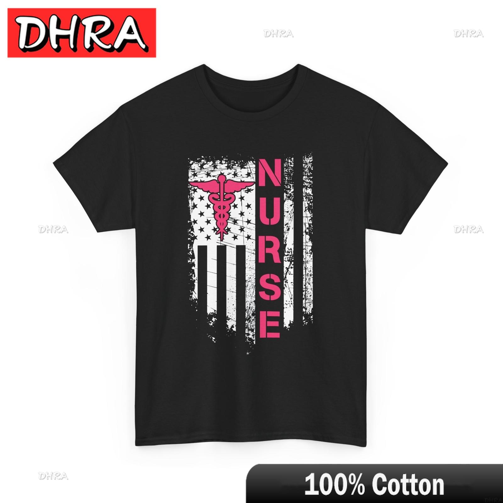 American Flag NurseTShirt Registered Nurse Gift Tee Medical Hero Shirt Streetwear Unisex Urban Casual Cool Tshirts Cute Casual S