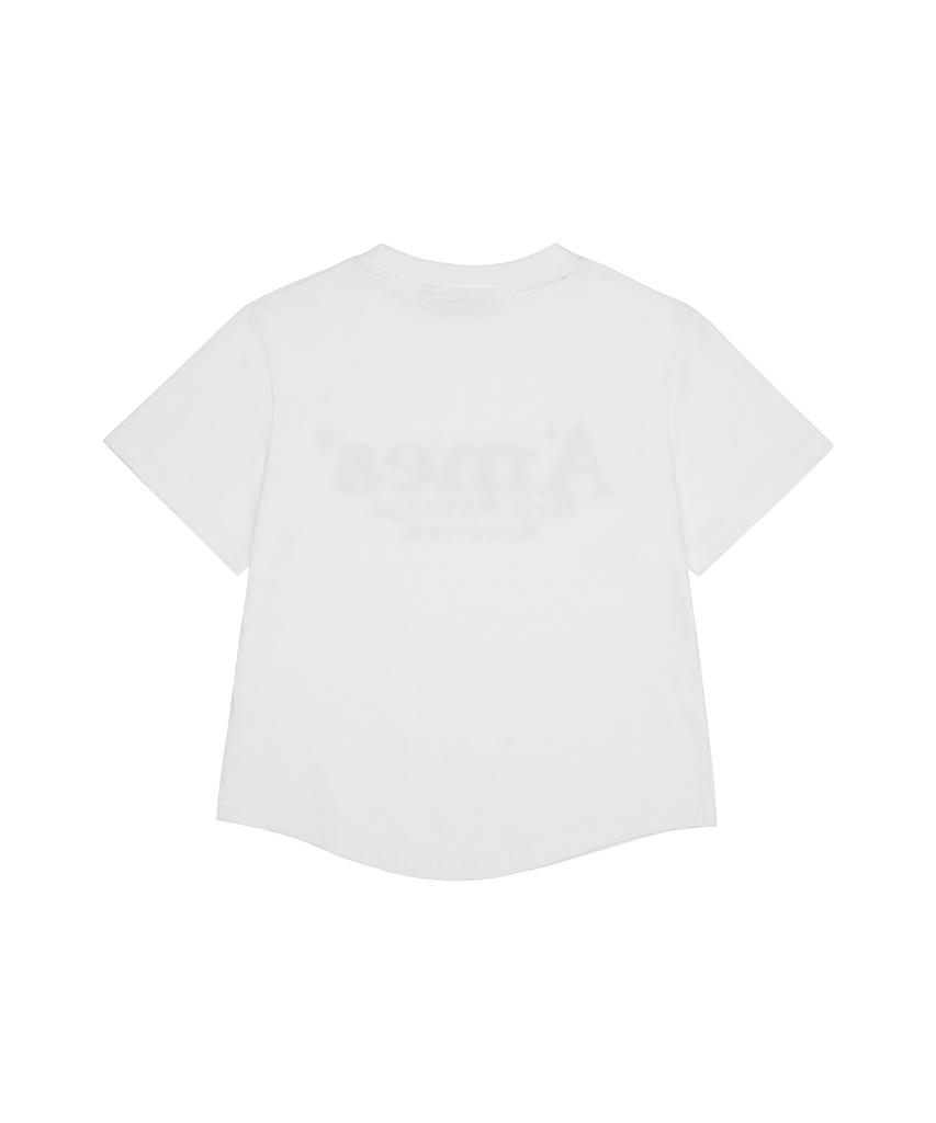 AMES-WORLDWIDE Round Hem Crop Tee White