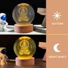 Crystal Ball Night Lamp – Engraved Ganesh Ji LED Light, USB-Powered Table Lamp with Wooden Base, Romantic Home & Office Décor, Bedroom, Anniversary