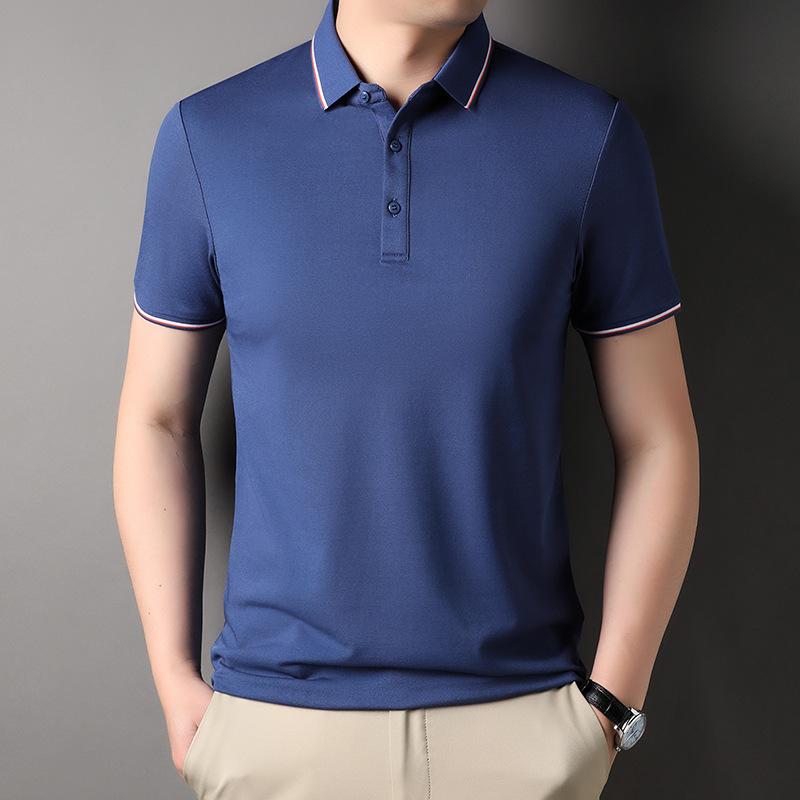 Men'S T-Shirt Casual Lapel Age-Reducing Polo Shirt Short-Sleeved Medium Clothes