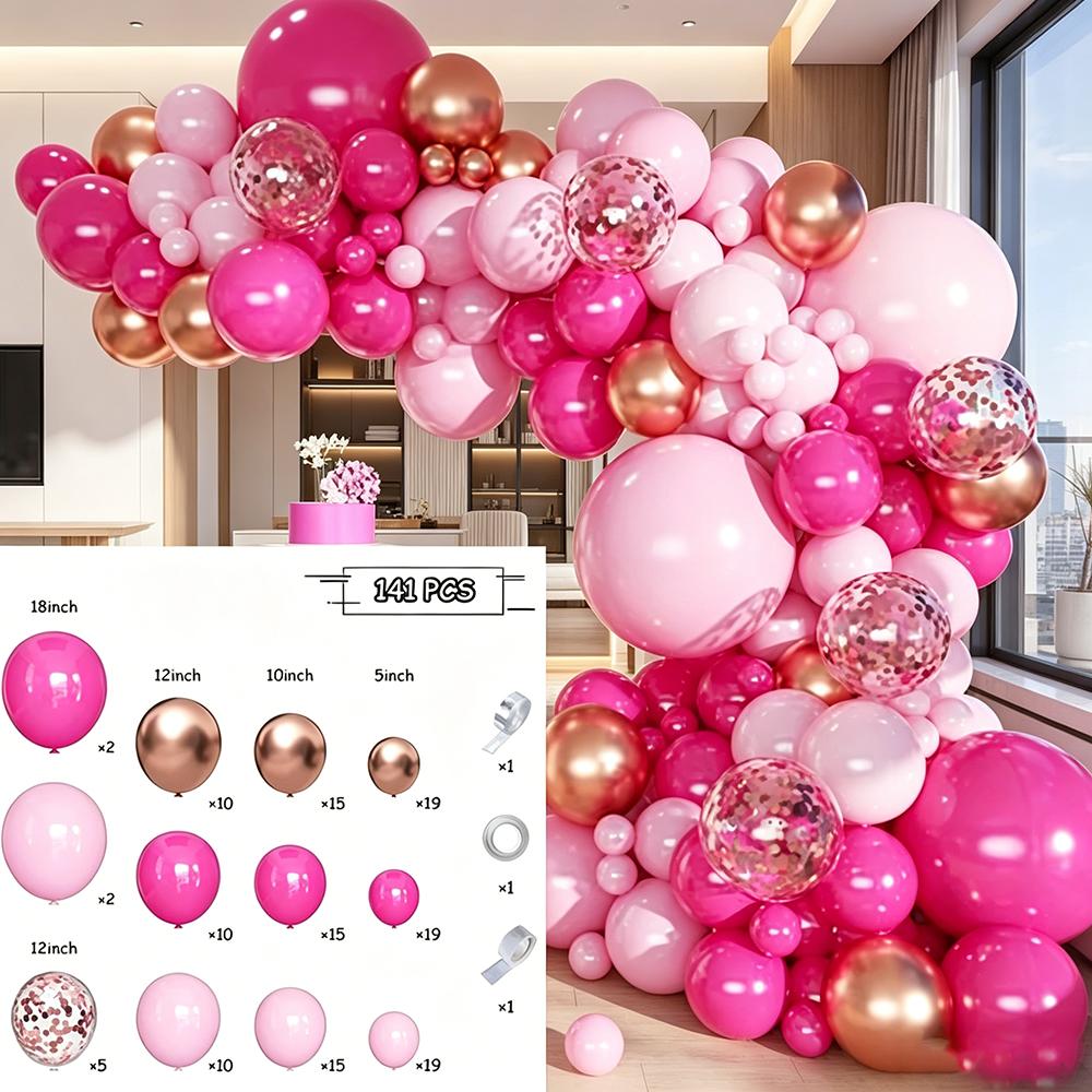 141pcs Premium Balloon Garland Arch Kit Shiny Chrome Latex Balloons for Bridal Shower Bachelorette Birthday Party Wedding Decor