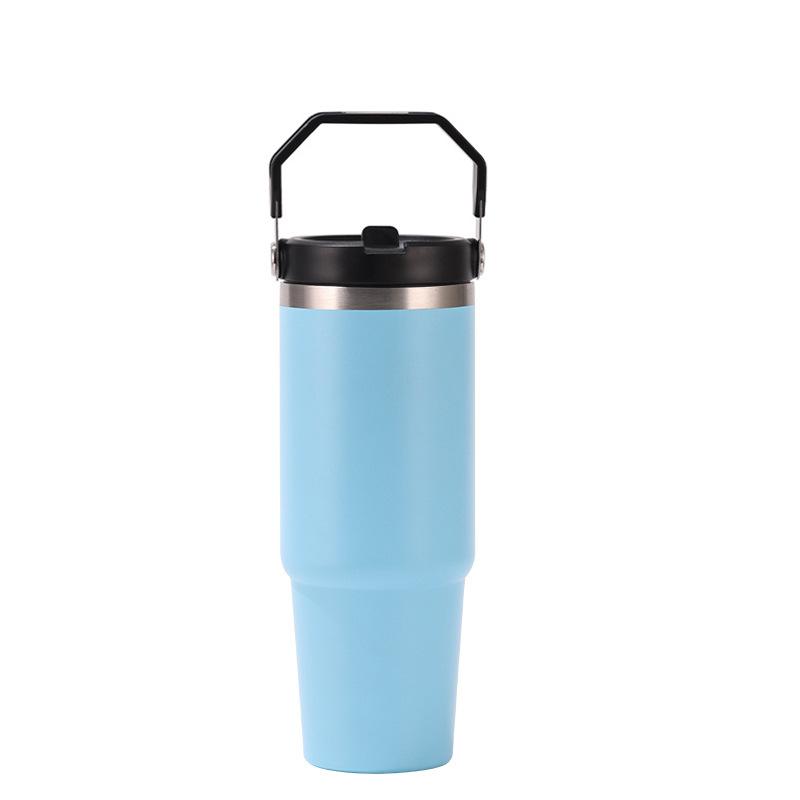 30 Oz Thermos Bottle and Straw Cup Thermal Coffee Cups Travel Camping Portable Sealed To Prevent Leakage Straw/Flip Water Bottle