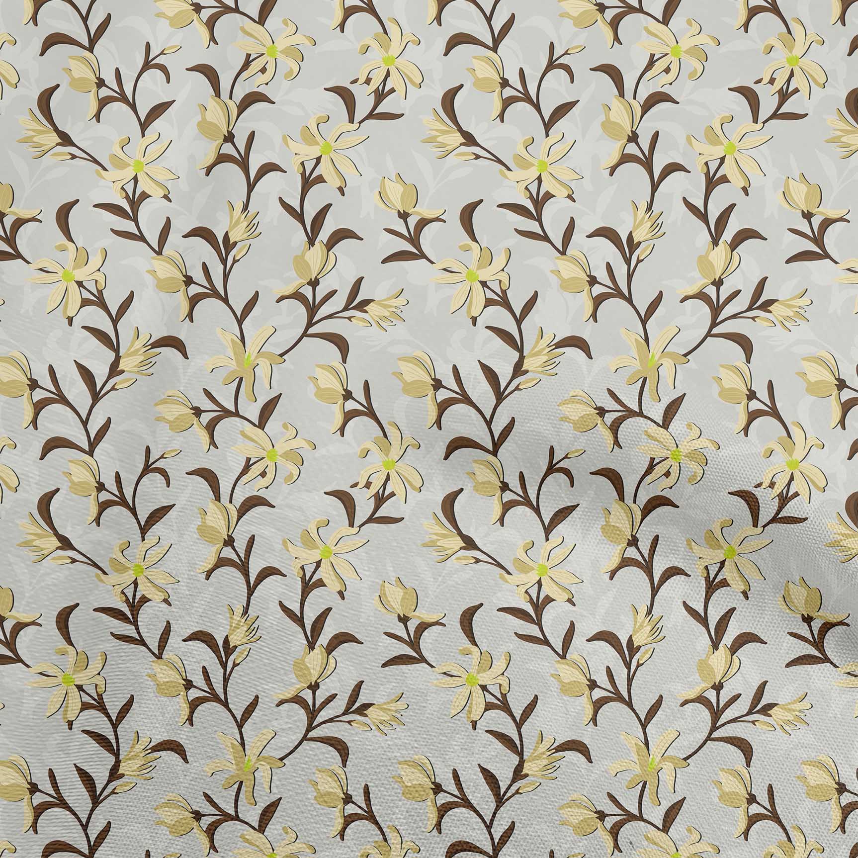 

oneOone Cotton Flex Blue2 Fabric Floral Retro Sewing Craft Projects Fabric Prints By Yard 40 Inch 42 Inch Wide - Viscose Chiffon жовтий