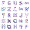 New 50 English Alphanumeric Color Aluminum Film Balloon Stickers Tablet Phone Case Decoration Waterproof Stickers