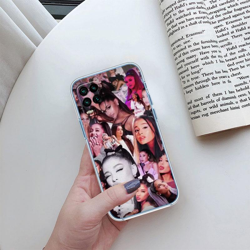 A-Ariana G-Grande Transparent Phone Case for Motorola Moto Edge Plus G200 G23 E13 E15 E20 E30 G62 G71 G72 G75 G24 G15 Power