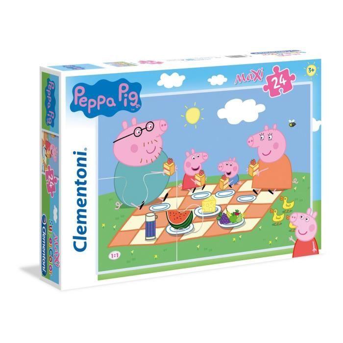 Puzzle 24 pièces Maxi Peppa Pig - Clementoni - Dimensions 62 x 42 cm - Pour enfants à partir de 3 ans