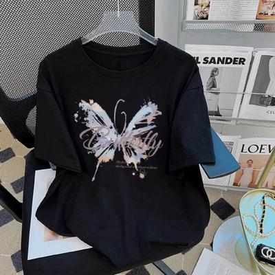 2025Printed Short Sleeve Plus Size Women's Short Sleeve T-Shirt Summer Loose Women's T-Shirt High Quality Letter Pattern CCXX208