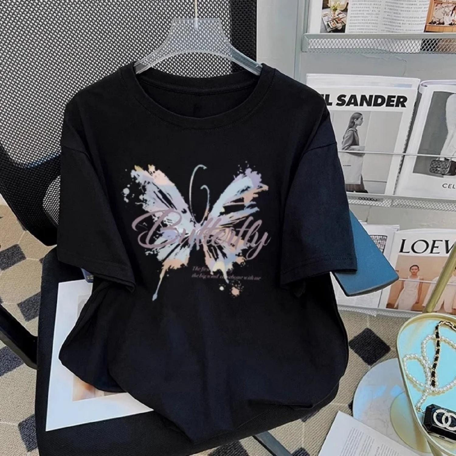 

2025Printed Short Sleeve Plus Size Women s Short Sleeve T-Shirt Summer Loose Women s T-Shirt High Quality Letter Pattern CCXX208 XXXXXL різнокольоровий