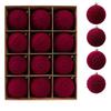 Break-Resistant Velvet Christmas Hanging Balls 8 CM Red Tree Hangable Bauble Set  Indoor Decor