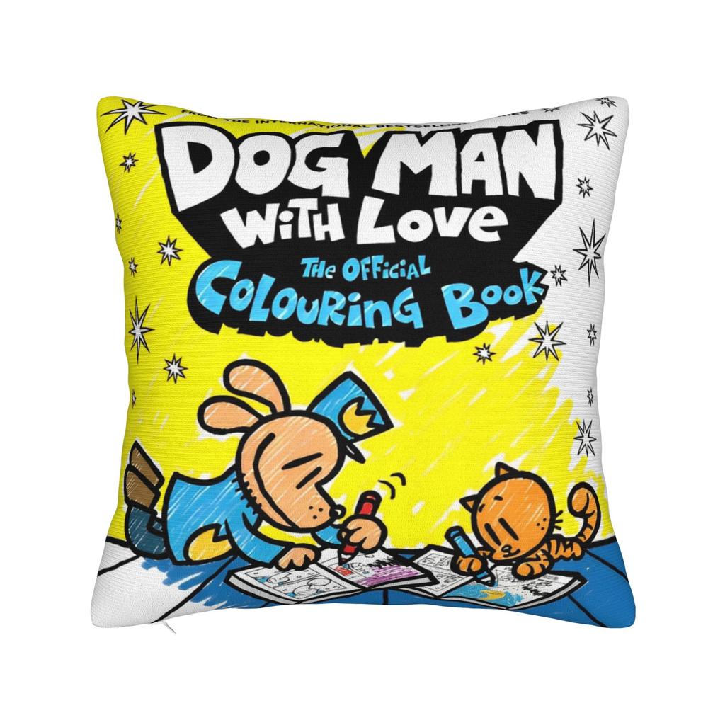 Dog Man Dogman Movie Comic Square Pillow Cases Cartoon Cushion Cover Creative Zippered Decorative Pillowcase for Sofa 40x40cm