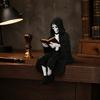 Shelf Sitter Decoration 3D Printed Firefighter Skeleton Sitter, Gothic Fireman Soldier Robed Warrior Spirit Ornament Figurine, Collectible for
