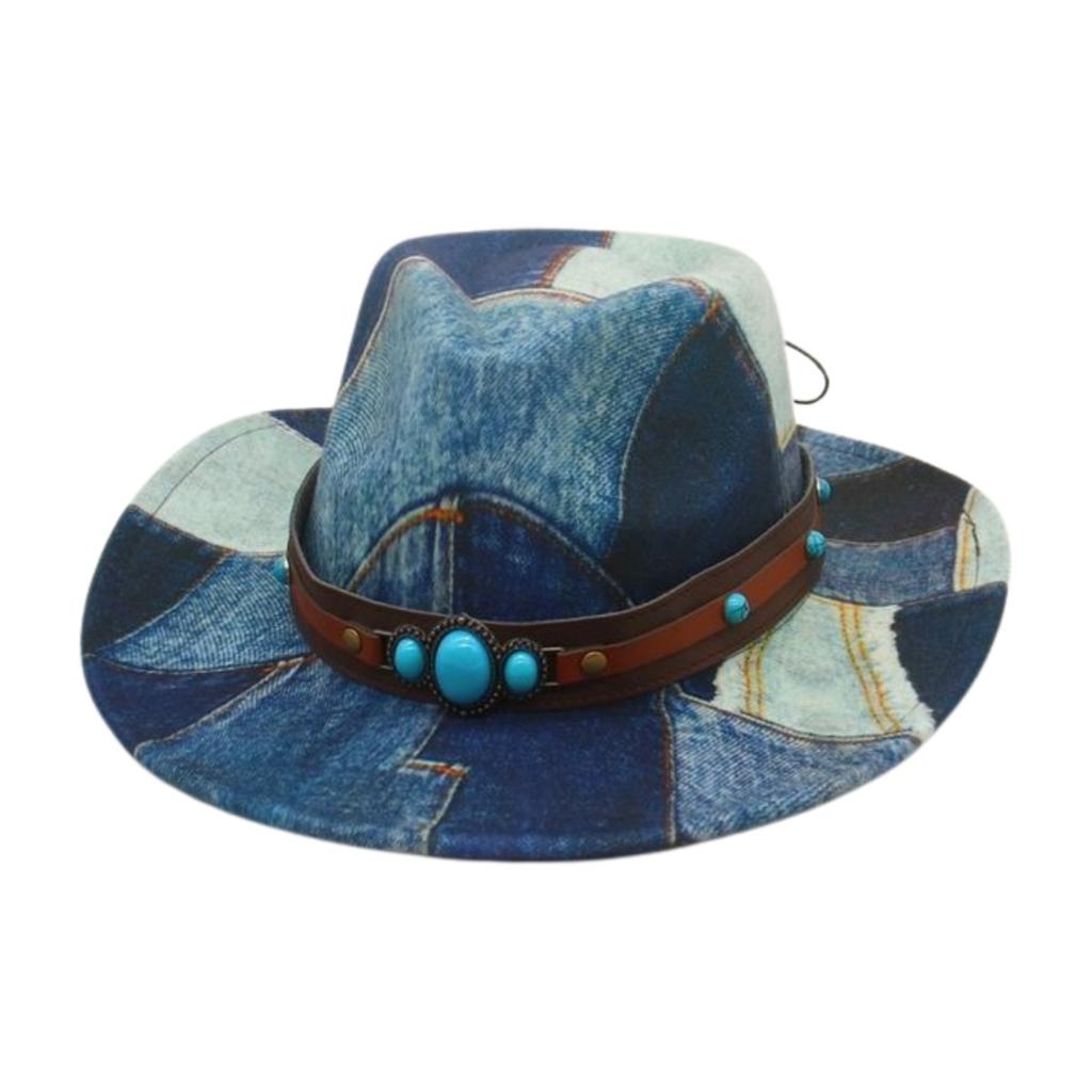 Western Cowboy Top Hat British Style Fashion Color Matching Jazz Hat Peach Heart Retro Stage Catwalk Concave Stage Hat