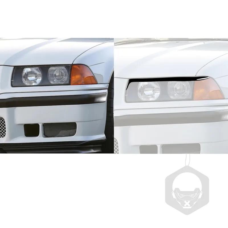For BMW E36 1992 1993 1994 1995 1996 1997 1998 Accessories Car Black Plastic Lamp Eyebrow Trim Sticker Decoration