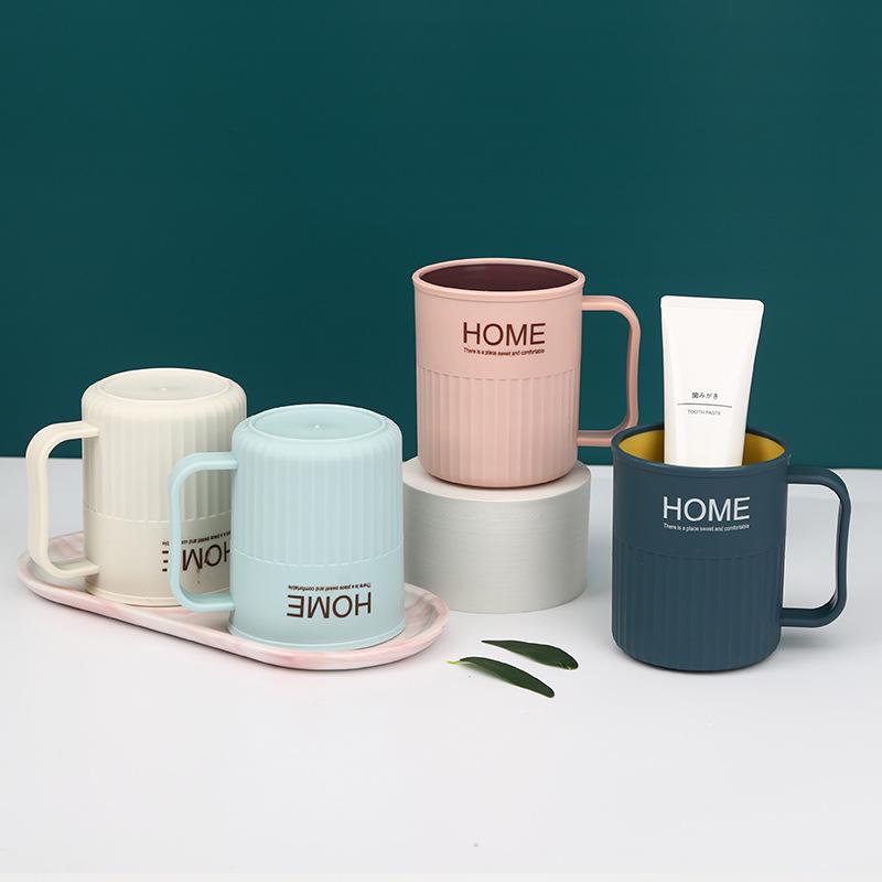 Huishoudelijk Tandenborstel & Mondwaterbeker Set met Houder - Creatief Draagbaar Ontwerp voor Koppels en Kinderen