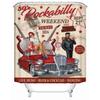 Car Travel Through America Retro Trip Sexy Girl Shower Curtain Set Route 66 Bathroom Fabric Curtains For Bathtub Decor With Hook