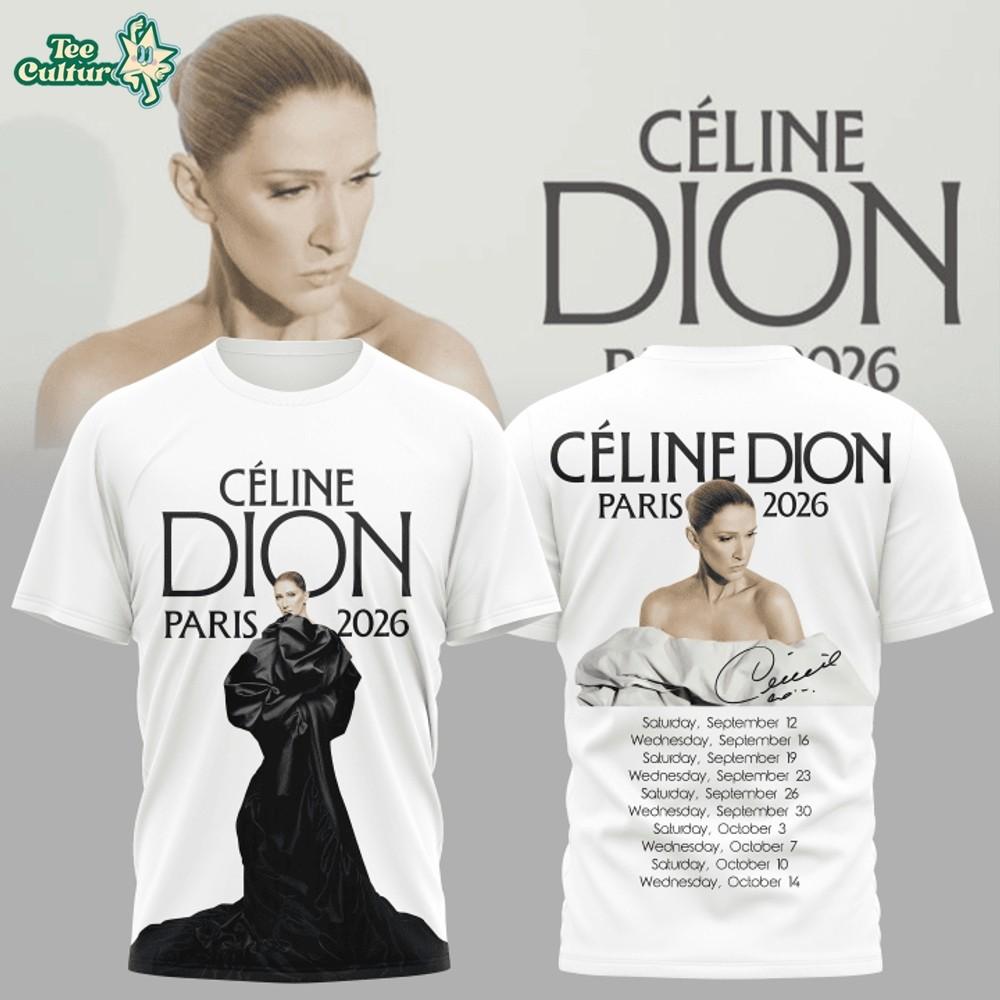 T-shirt Edizione Limitata Grafica 3D Tour 2026 Celine Dion Parigi
