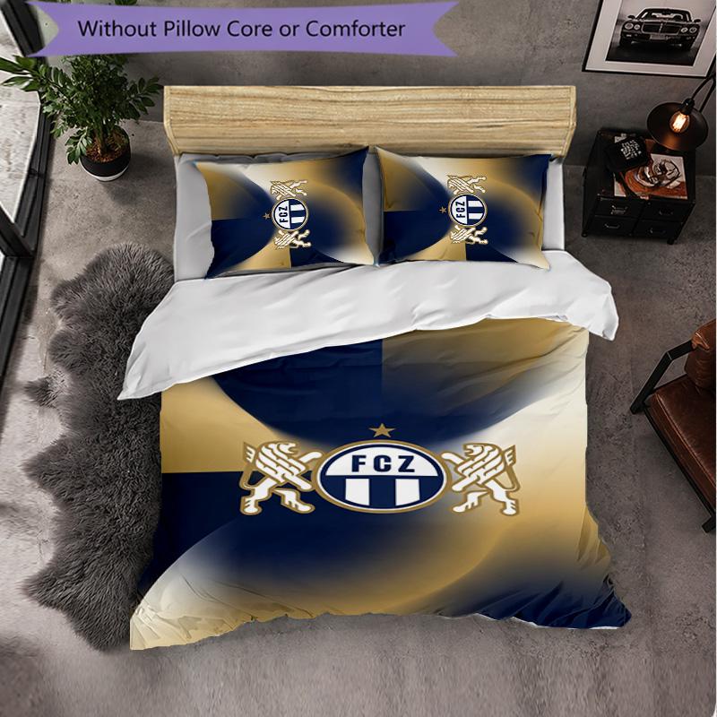 FC Zürich Themed Bedding 3Pcs Duvet Cover Set Decorative Bed Linen For Teen Room Home Decoration