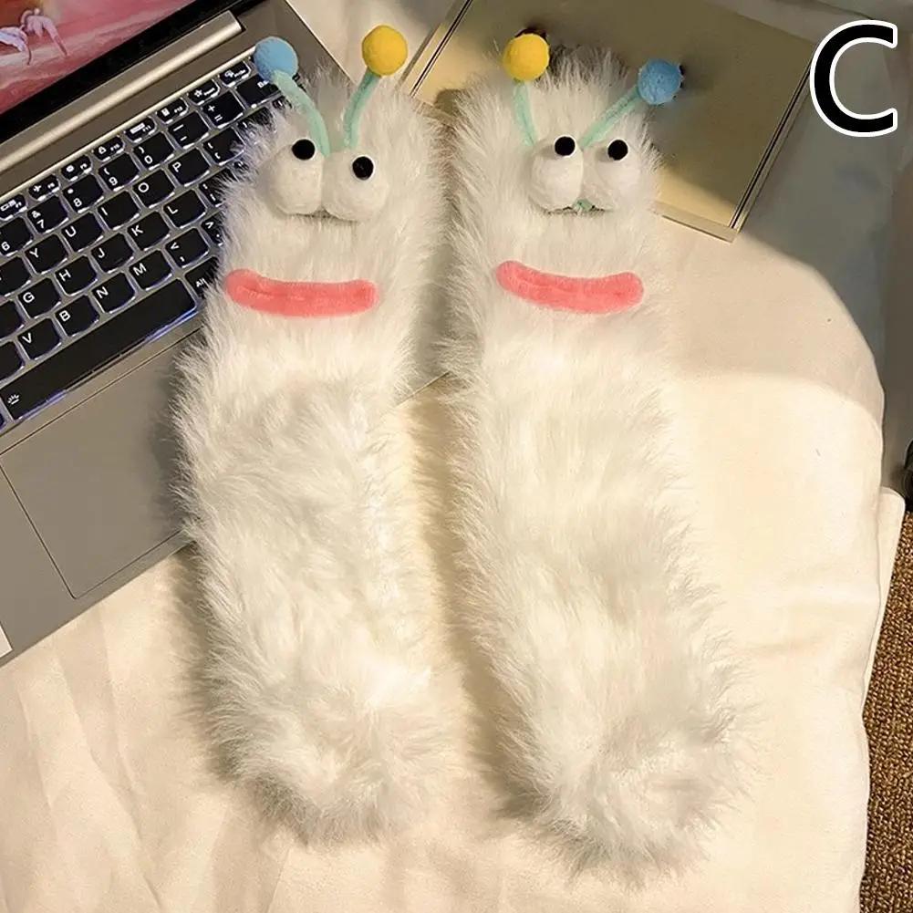 Cute Funny Socks For Women Mid Crew Socks Winter Home Sleep Socks Cartoon Plush Cozy House Floor Socks For Couples Warm Gifts