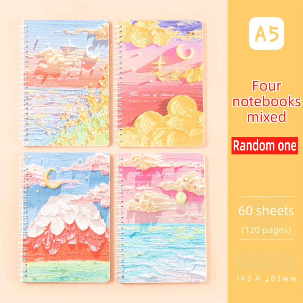 INS Spiral Notebook Oil Painting Notepad Portable Coil Book School Office Supplies
