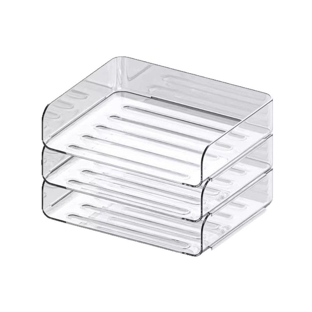 Transparent Multi-Layer A4 File Organizer: Stackable Desktop Document Rack