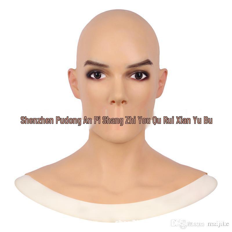 Gränsöverskridande Latex Mask för Äldre Person: Halloween Mänskligt Ansikte Peruk Huvudbonad