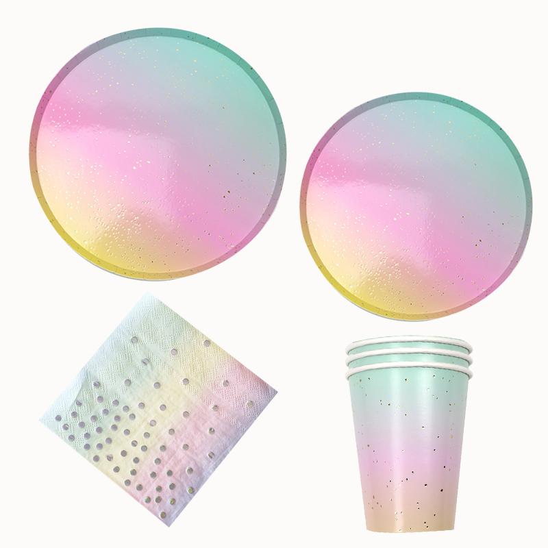 8pcs Valentine's Day Disposable Tableware Disposable Paper Plate Cute Pink Love Shape for Wedding Birthday Decor Party Supplies