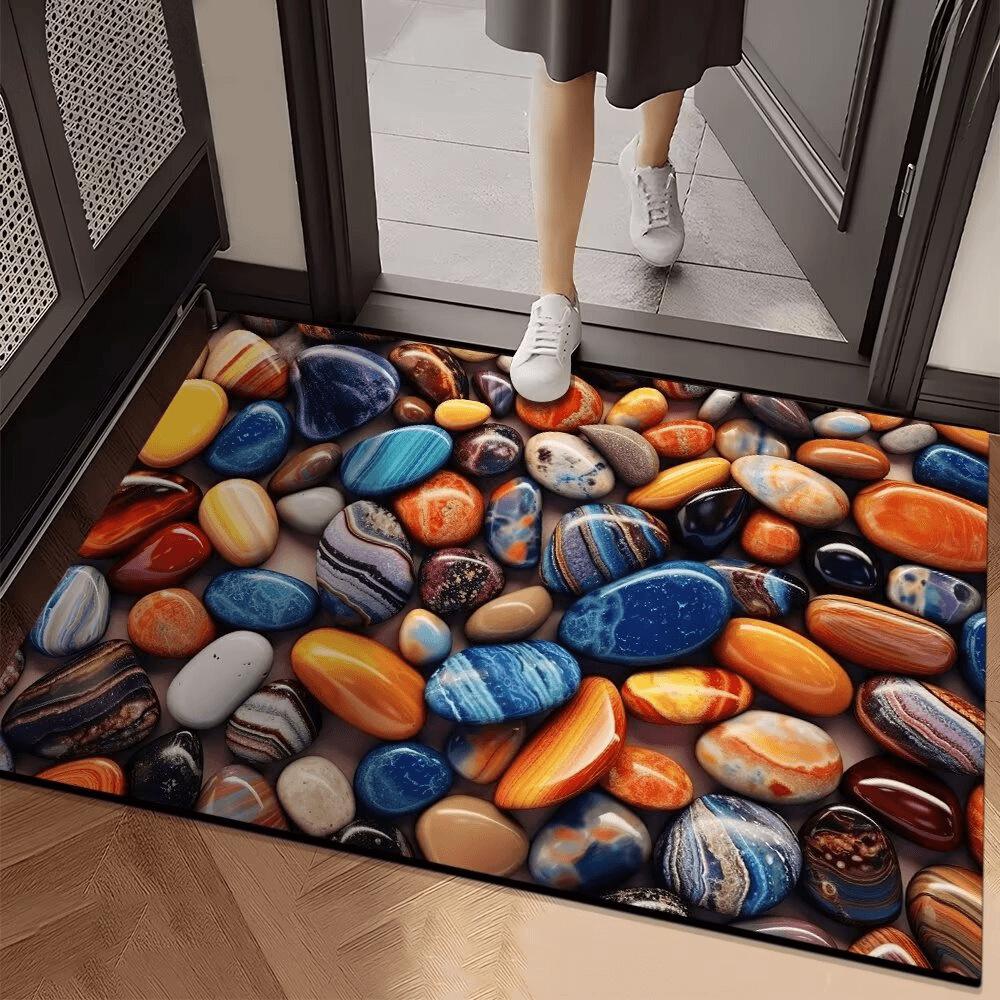 3D Pebble Floor Mat Bathroom Foot Mat Anti Slip Bathroom Floor Mat Household Floor Mat