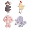 Dog Plush Toy Squeaky Dog Chew Toy Soft Octopus Sloth Chick Rabbit Stuffed Animal