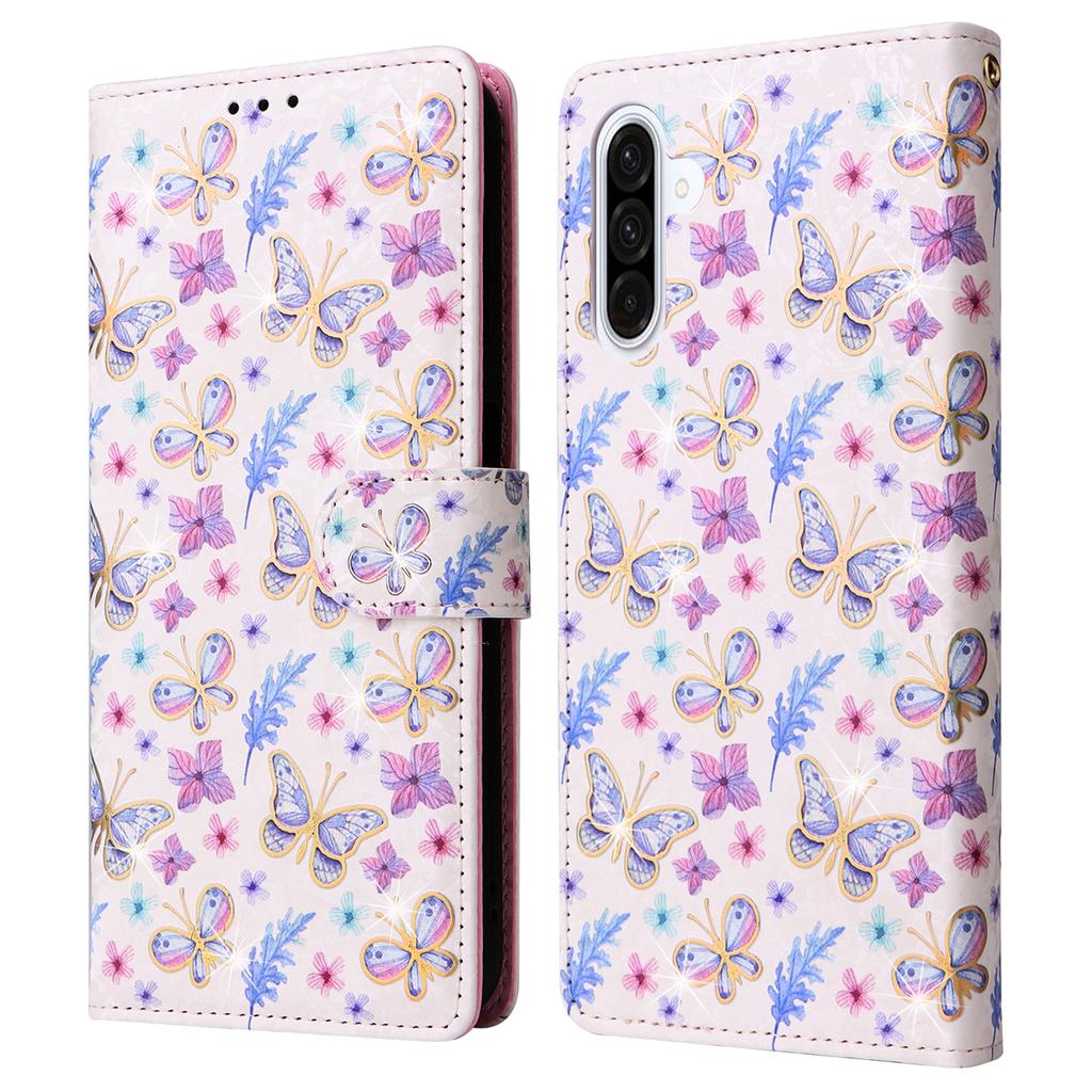 For Samsung Galaxy A56 5G Case RFID Blocking Flower Leather Phone Cover