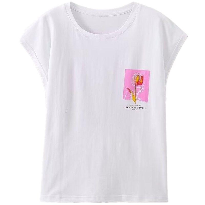 

Fashion Style 2024 Summer New Women s Clothing Casual Versatile Slimming Loose Print T-shirt 0264172 250 White S