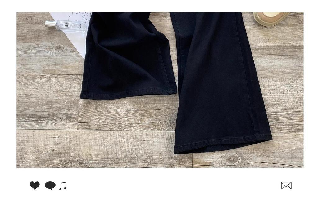 Women's Black High Waist Slimming Wide-Leg Jeans - Autumn 2025